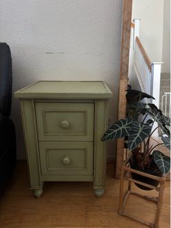 Green Two-drawer Nightstand