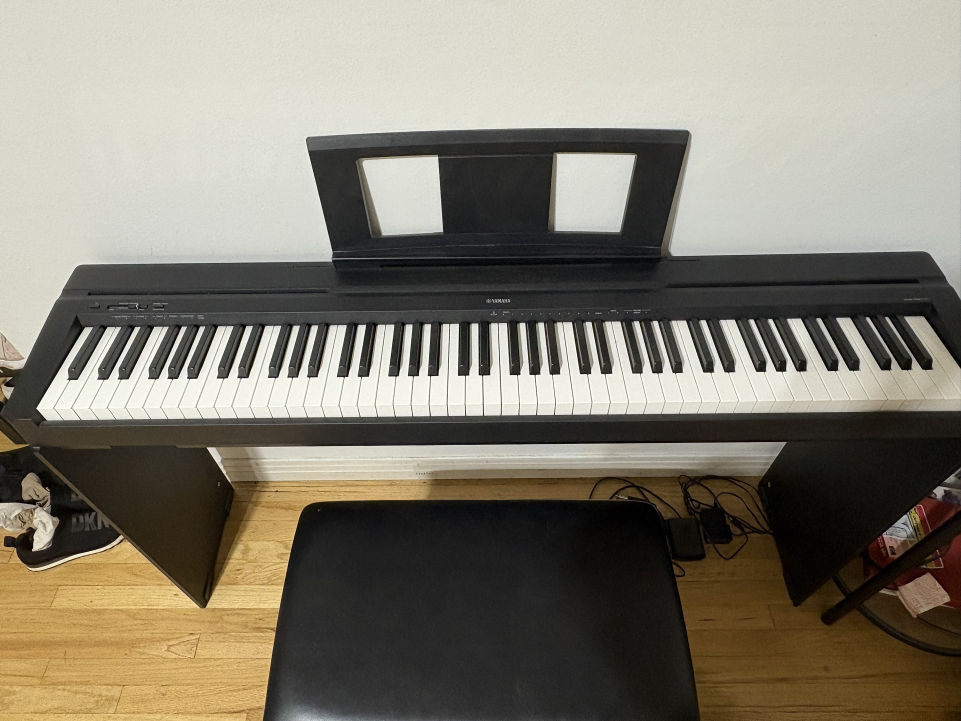 YAMAHA Piano P-45 with Bench, Stand and Pedal (Free lesson books)