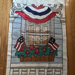 Vintage Large Holiday Outdoor Garden Flag America 