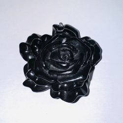 Black Rose Pendant Flower Necklace Nature Dark