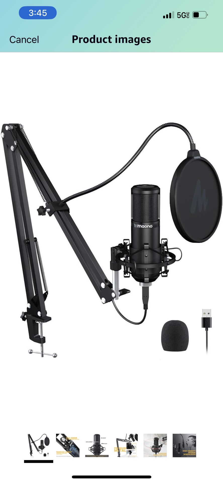 Podcast Microphone 192KHZ/24BIT AU-PM420 Metal USB Condenser Cardioid PC Mic with Professional Sound Chipset for Gaming, Streaming, YouTube, Voice Ove