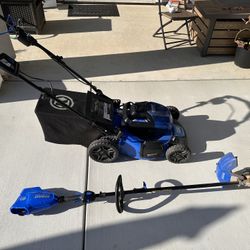 Kobalt Set: Lawnmower And Trimmer