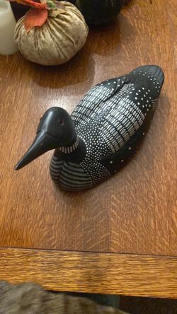 Hand-Painted Loon Duck Decoy Figurine