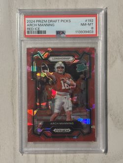 ARCH MANNING 2024 PRIZM DP #192 RATED PROSPECT RED ICE PSA 8