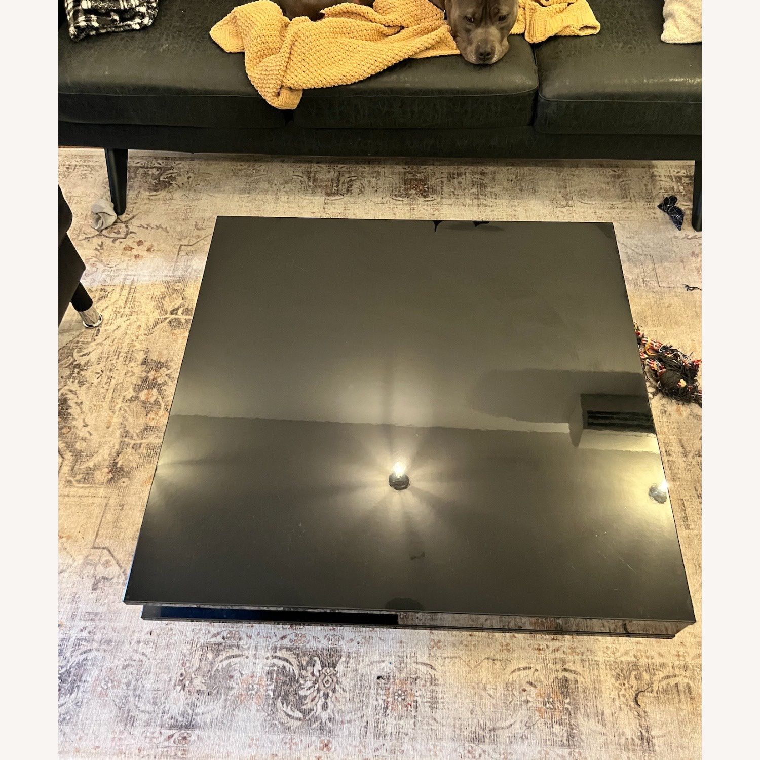 TOFTERYD Coffee table, high-gloss black, 95x95 cm