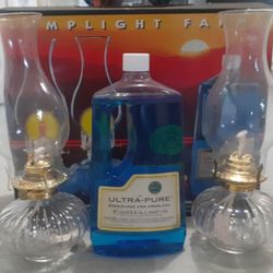 Vintage antique Clear Glass Oil Kerosene Lamp Hurricane