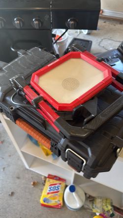 Drill with 2 batteries and charger, work light, and Bluetooth radio—all for $300.