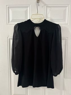 Long  black sheer sleeve