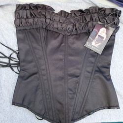 Black Corset Lace up Back Size Medium