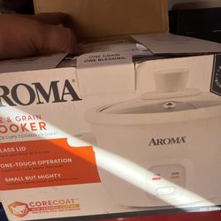 Aroma 4 Cup Pot Style Rice Cooker White: Nonstick, Stay-Cool Handles