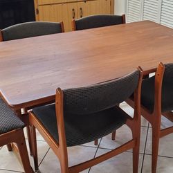 Teak Wood Dining Table Set Table Is 35" X 59"