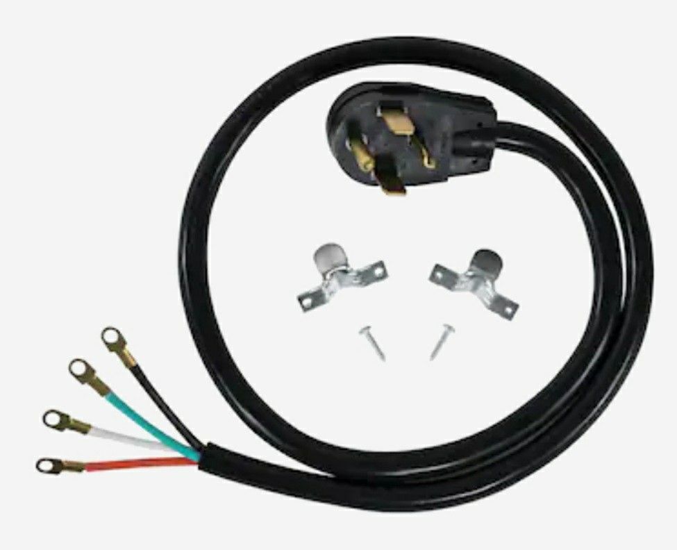 Certified Appliance Accessories 4-ft 4-Prong Black Dryer Appliance Power Cord