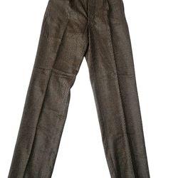 CASATLANTIC MOGADOR HOUNDSTOOTH TROUSERS GREEN COLOR  WOOL BUTTONS PANTS  32X35
