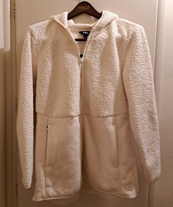 Fila Sport Womens Size LARGE Fleece Cream Colored