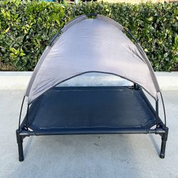 New In Box 30x25x30 Inches Tall Black And Gray Elevated Dog Cat Pet Cot Elevated Bed With Canopy Sun Shade 