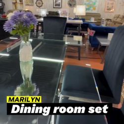 5 Pcs Rectangle Dining Room Set Dining Table and 5 Chairs 