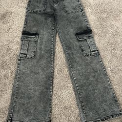 Washed Grey Cargo Pants 