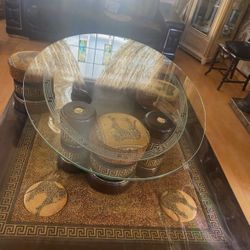 Coffee Table Set With Rug And Pillows