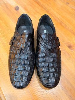 Men's Black Immitation Aligator Shoes