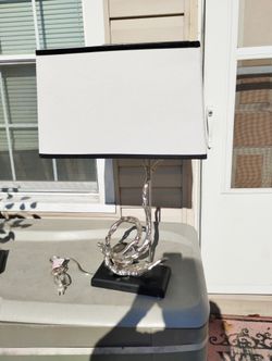 Avalon Chrome Exotic Crystal ball Curved Branch Lamp with metal Base Table Lamp,