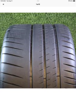 355 25R21 Michelin Pilot Sport Cup 2 with 70% Tread 6/32 107Y SKU 27910 Road Force Balancing C8 Corvette Z06 Tires