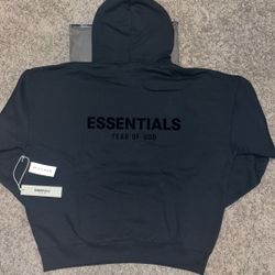 Black Essentials Fear of God Hoodie Sizes: Small, Medium, & Large 