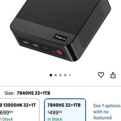 AG2 Mini PC, Ryzen 7 7840HS(8C/16T,Up to 5.1Ghz),32 GB DDR5 1TB PCIe4.0 SSD Mini Computers,Dual LAN/Wi-Fi 6E/HDMI/DP/USB-C/BT 5.2 Micro PC Business, O
