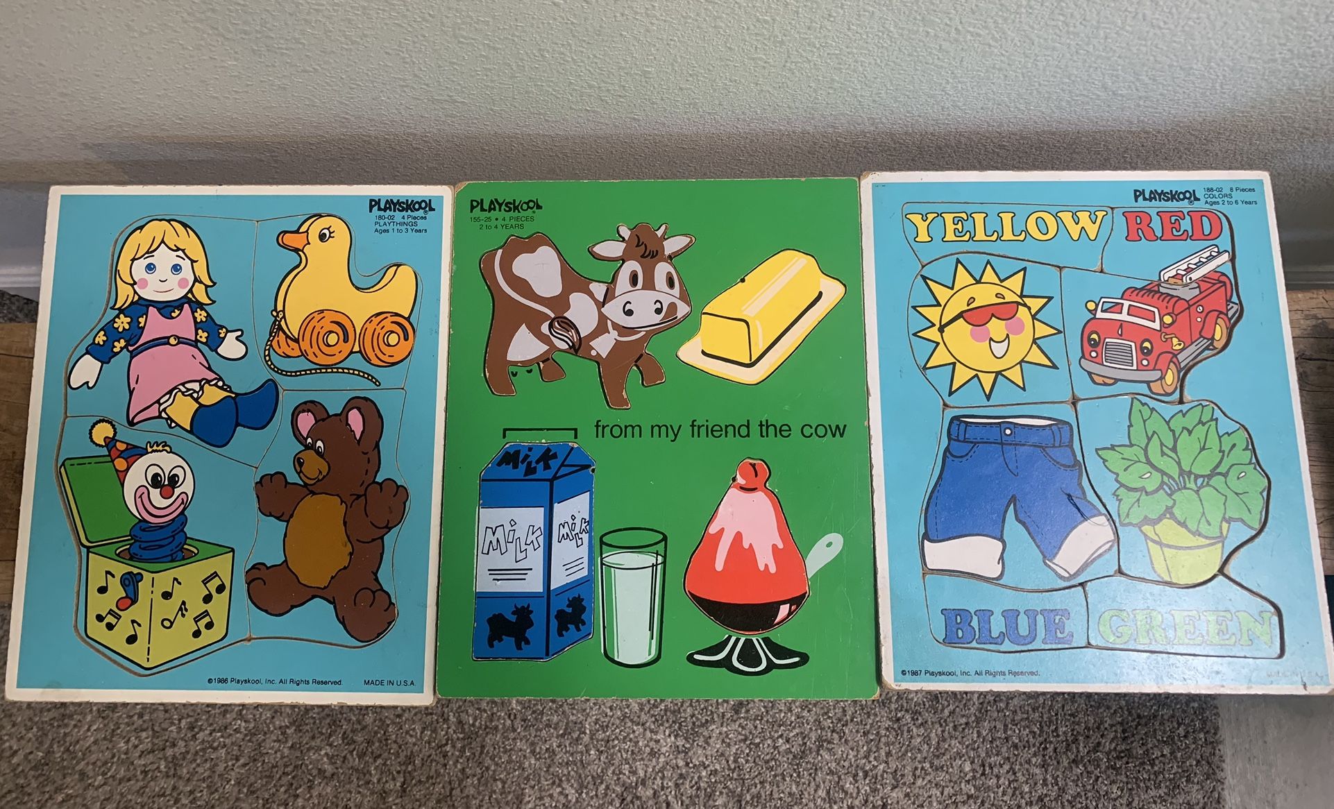 Vintage Wood Playskool Puzzles -3