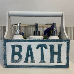 Awesome Distressed Toolbox For The Bath… Great Piece… Versatile 