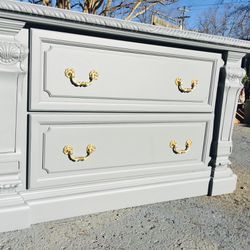 Gray And Gold Two Drawer Dresser 