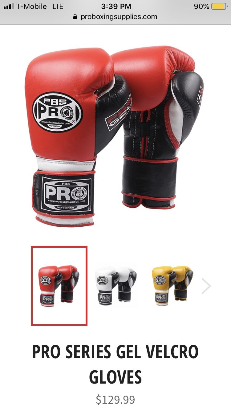 Pro serious gel velcro boxing gloves
