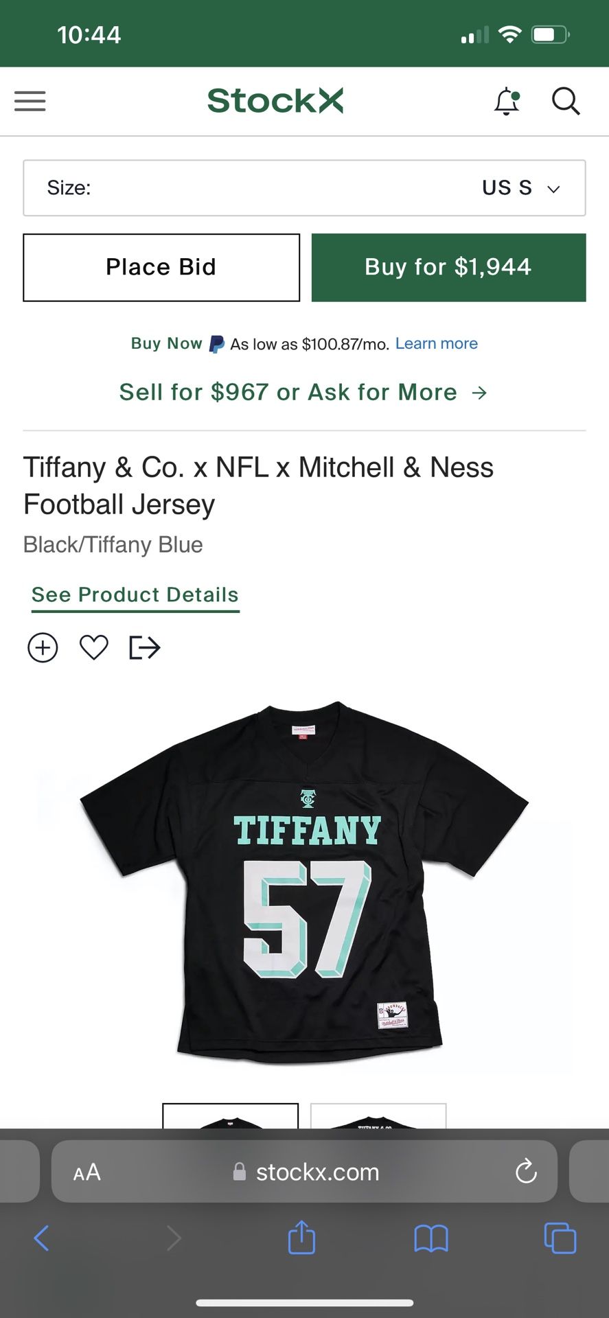 Tiffany & Co. x NFL x Mitchell & Ness Football Jersey for Sale in
