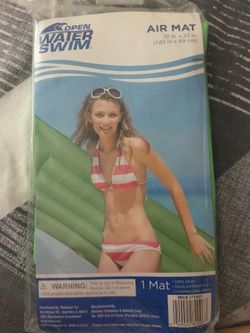 Open Water Swim Air Mat, 72" x 27" NEW in Pack Color: Green Safety