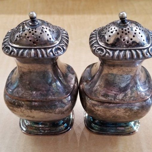 Plated Salt and Pepper Shakers