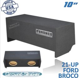 Black 10" Dual Sealed Sub Box, Fits 21-26 Ford Bronco