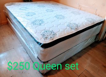 $250 Queen mattress and box-spring brand new free delivery same day
