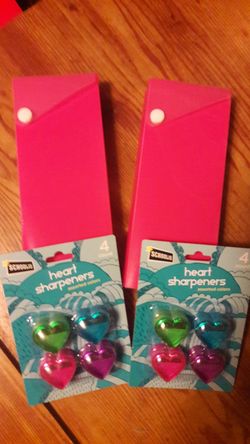 New Pencil cases and sharpeners.