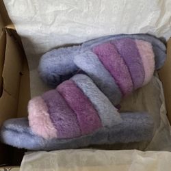 fluffy ugg slides