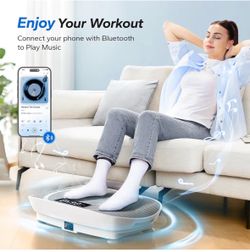 New white exercise vibration plate with Bluetooth music capability