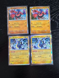 Pokémon TCG Koraidon & Miraidon Holo Cards x4