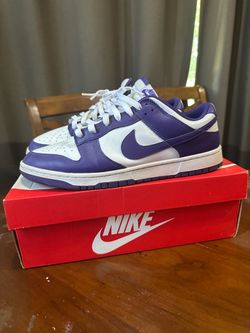Nike Dunk Low White and Purple Sneakers