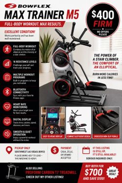 Bowflex Max Trainer M5 – Great Condition – $400