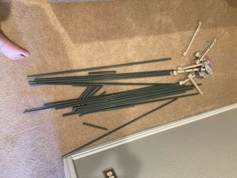 Two plastic shoe racks