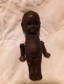 Antique black porcelain Kewpie doll 5in