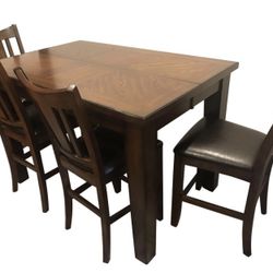 Costco Counter-Height Extendable Dining Set (4 chairs)