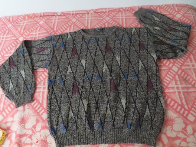 Vintage Levi's Argyle Preppy Sweater Men's M Winter Wear
