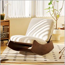 Comfortable Glider Rocking Chair with High-Quality Upholstery, Solid Wood Frame
