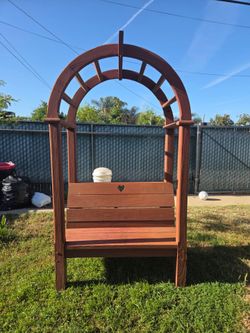 Wooden garden arbor bench