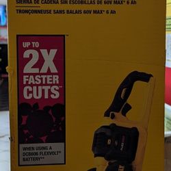 Dewalt 60v Chainsaw With 12AH Flex Volt Battery And Charger