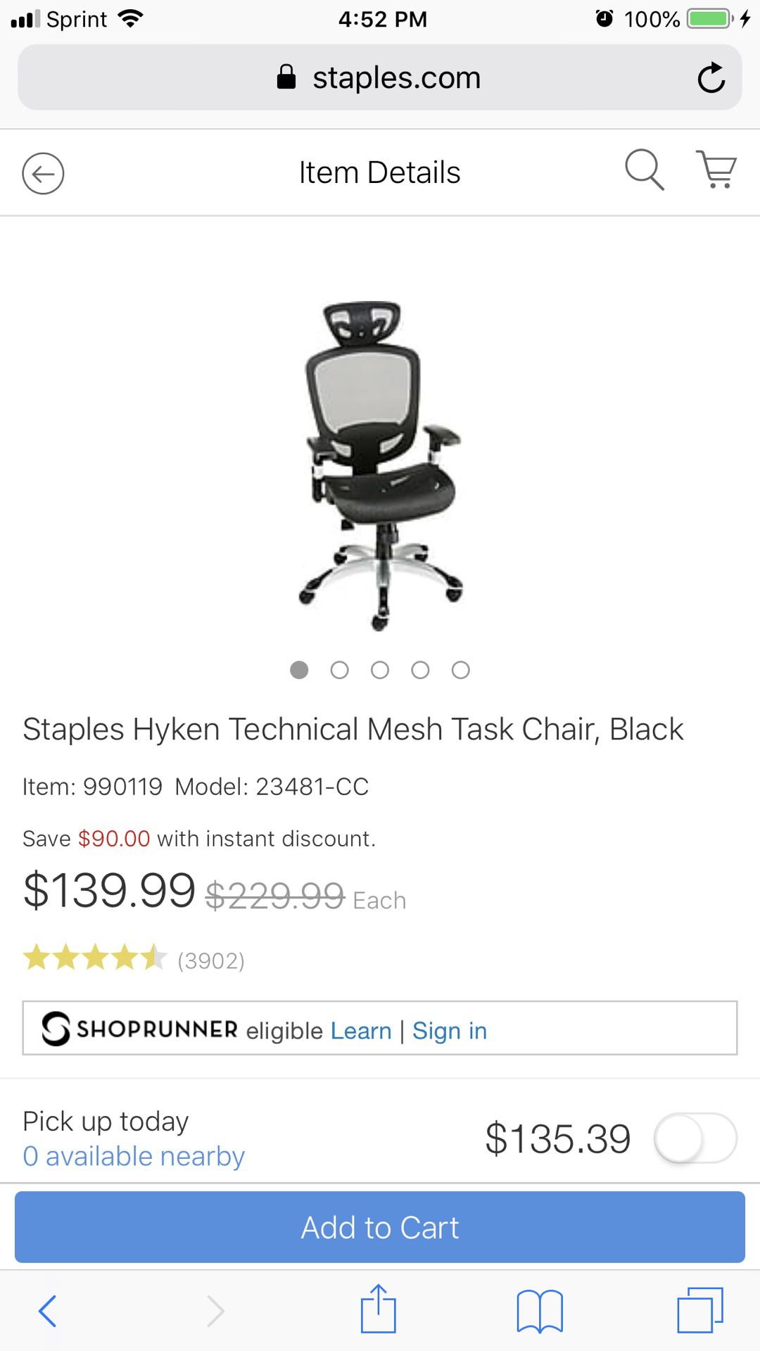 Brand New IN BOX Staples Hyken Office Chair